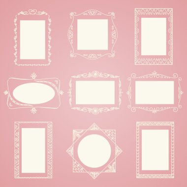 vektör karalama çerçeveleri kümesi.