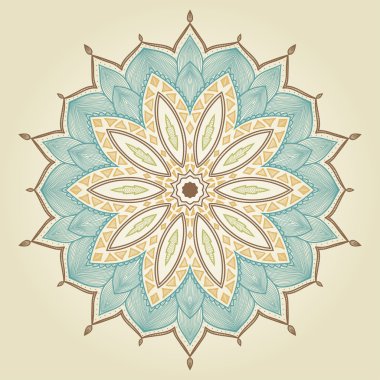 Mandala. Beautiful hand drawn flower. clipart