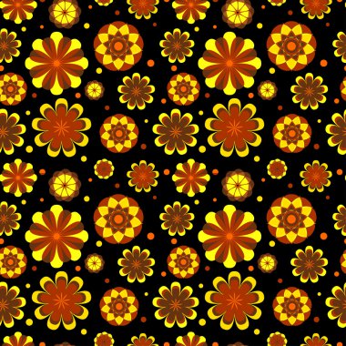 geometrik stilize çiçeklerle sorunsuz çiçek desenli.