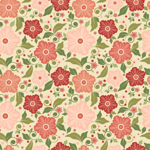 Motif floral sans couture avec des fleurs géométriques stylisées . — Image vectorielle