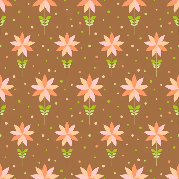 Seamless floral pattern with geometric stylized flowers. — Stock Vector
