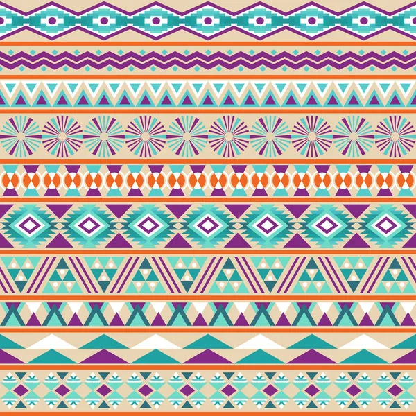 Patrón tribal a rayas sin costuras. Fondo geométrico multicolor . — Archivo Imágenes Vectoriales