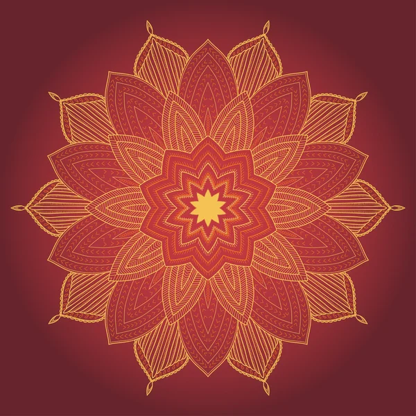Mandala. Frumoasă floare trasă de mână . — Vector de stoc