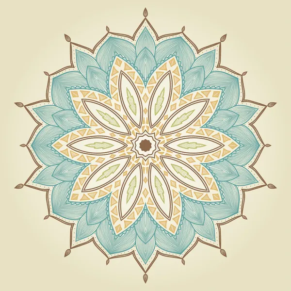 Mandala. Belle fleur dessinée à la main . — Image vectorielle