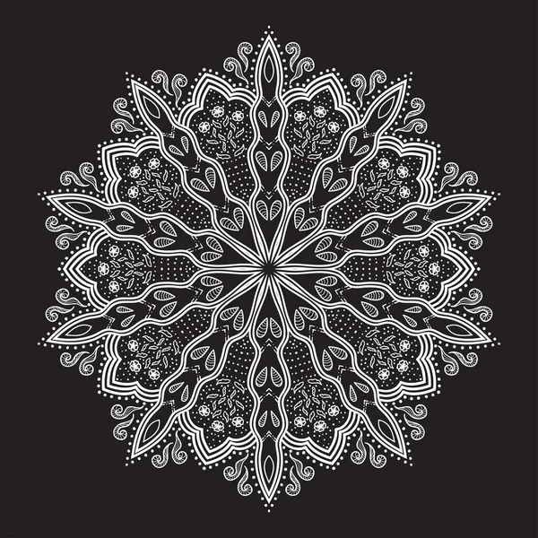 Mandala. Belle fleur dessinée à la main. — Image vectorielle