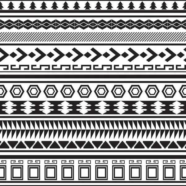 Patrón inconsútil rayado tribal . — Vector de stock