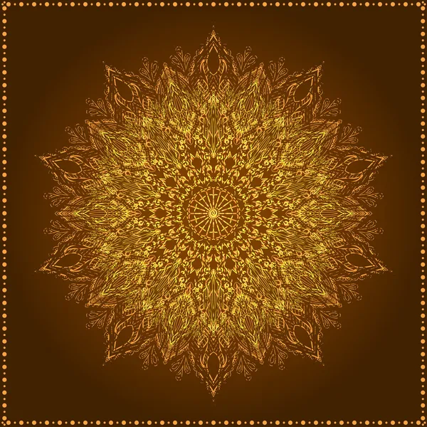 Mandala. Bela flor desenhada à mão. — Vetor de Stock