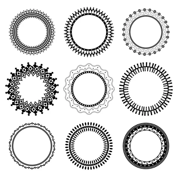 Set etnische Azteekse frames. — Stockvector