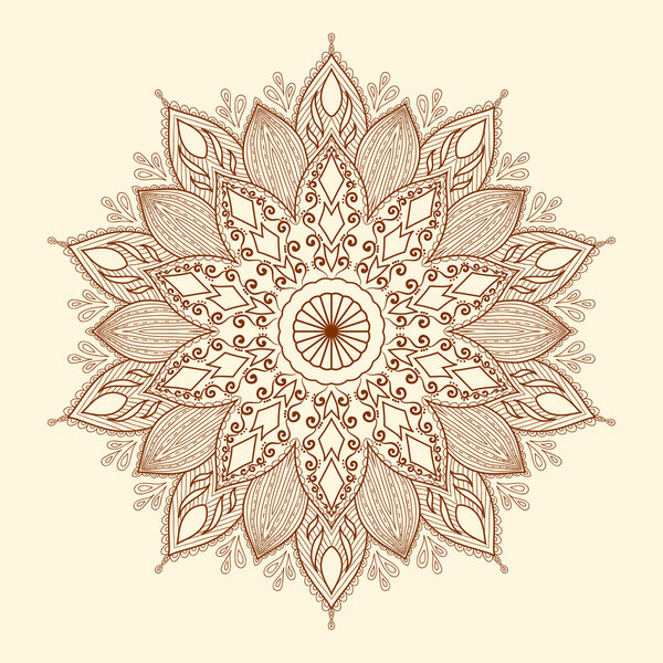 Mandala. Beautiful hand-drawn flower.