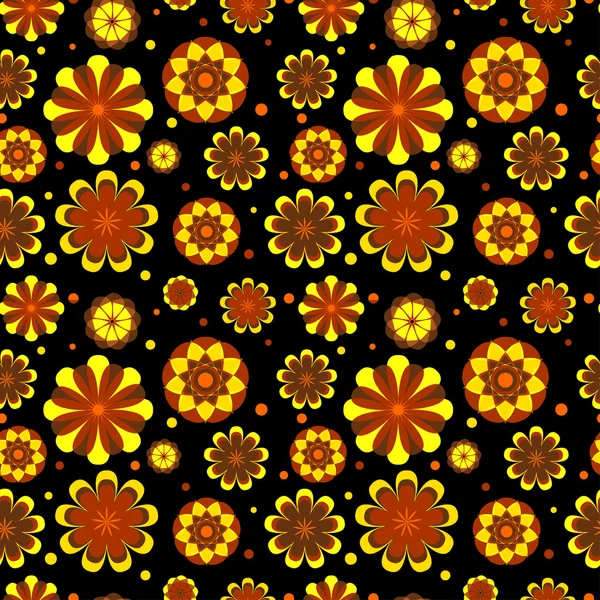 Бесшовный цветочный узор с геометрическими стилизованными цветами . — стоковый вектор