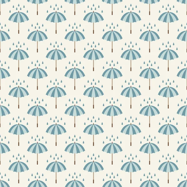 Modèle sans couture avec parapluies et gouttes de pluie . — Image vectorielle