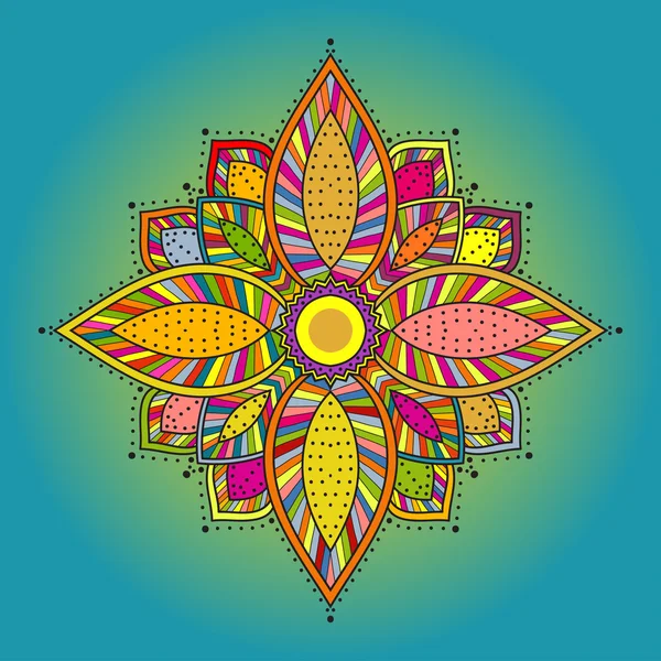 Mandala. Beautiful handdrawn flower. — Stock Vector © Viktory_S 26278801