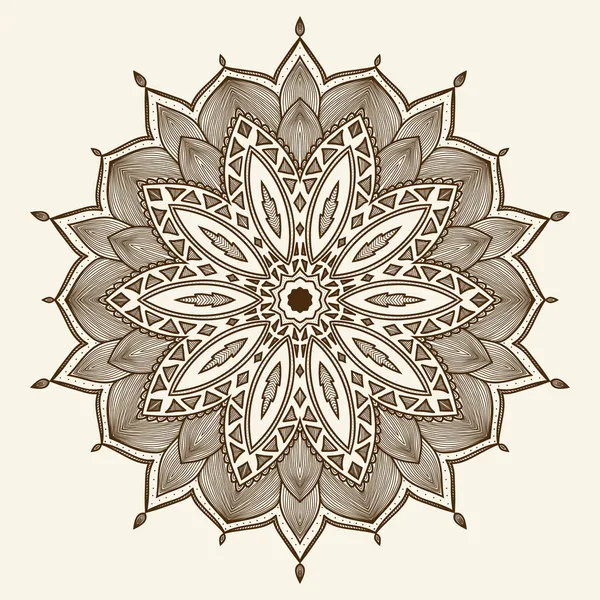 Mandala. Frumoasă floare trasă de mână . — Vector de stoc