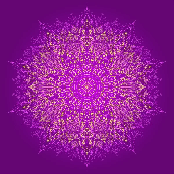 Mandala. Beautiful hand-drawn flower. — Stock Vector
