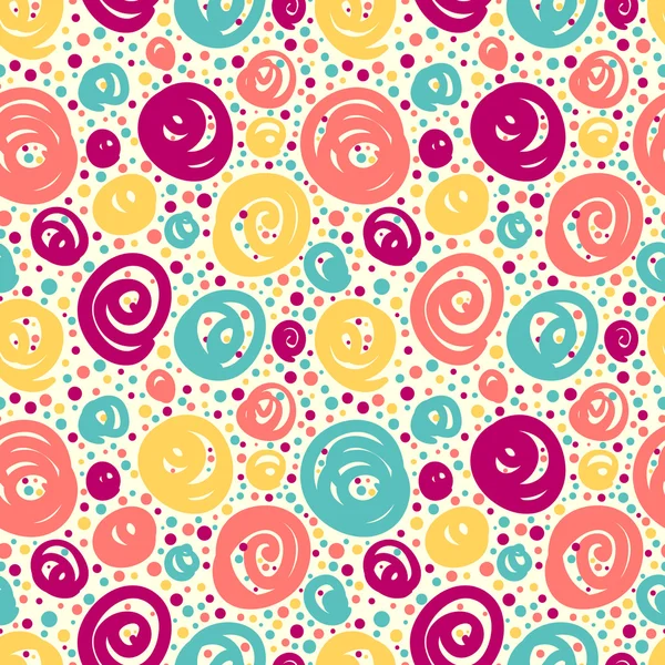 Seamless pattern with doodle dots. — Stock Vector