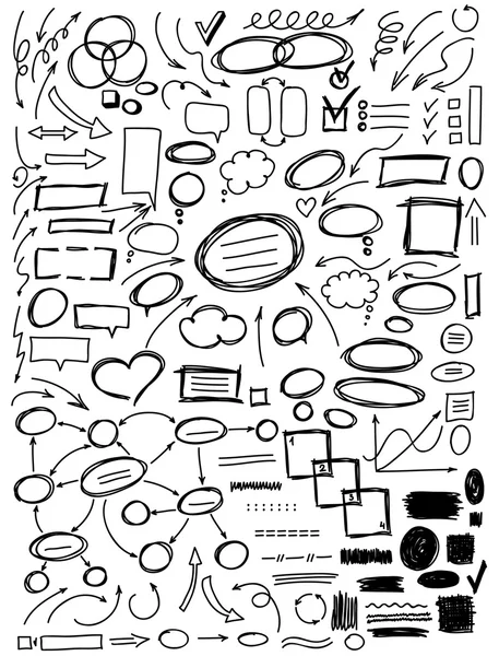 Set of hand drawn elements for design — Stock Vector