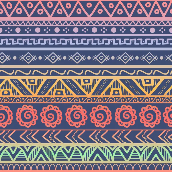 Tribal randigt seamless mönster. — Stock vektor