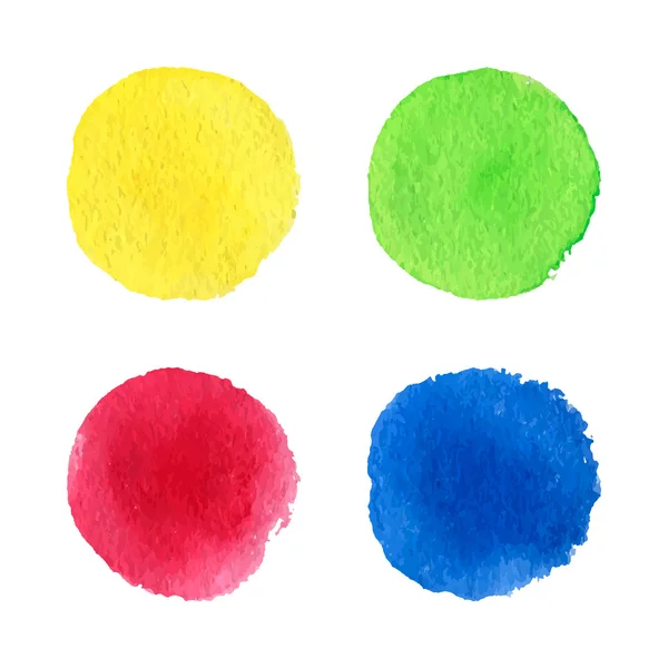 Four watercolor dots. — Stock Vector