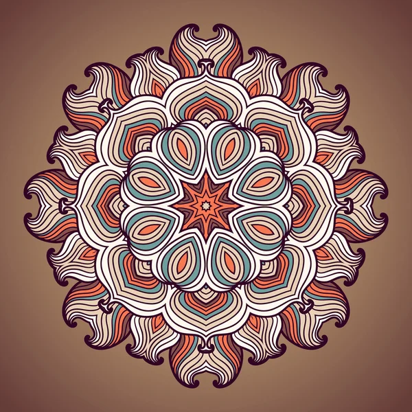 Ethnic round ornamental pattern. — Stock Vector