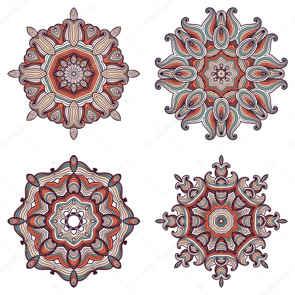Set of four mandalas.