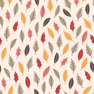 Yaprakları olan kusursuz bir Noel deseni. Kış botanik geçmişi. Vektör illüstrasyonu