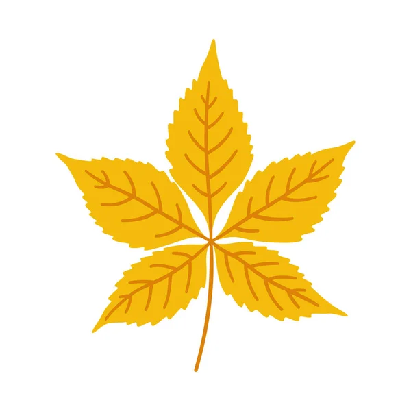バージニア州白い背景にクリーパーの秋の葉 秋の暖かい色 デザインのための黄色のベクトルイラスト — ストックベクタ