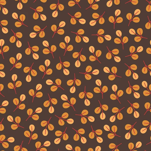 Christmas Seamless Pattern Leaves Winter Botanical Background Vector Illustration — Stock Vector