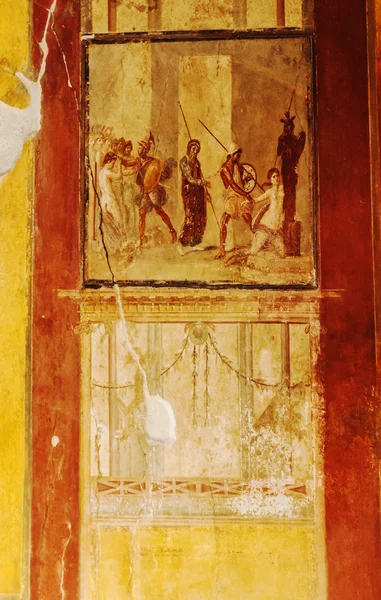 花の背景にカエデの葉τοιχογραφίες της Πομπηίας — Φωτογραφία Αρχείου