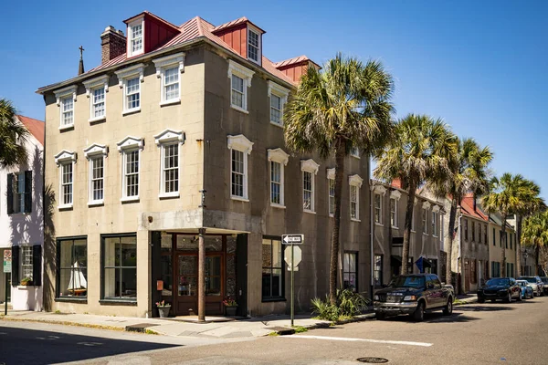 Historisch Centrum Van Gekleurde Gebouwen Charleston South Carolina Verenigde Staten — Stockfoto