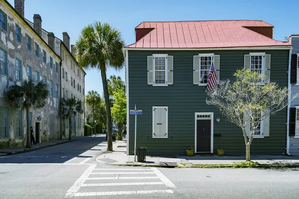 Charleston Fevereiro 2019 Edifícios Históricos Coloridos Centro Cidade Charleston Carolina — Fotografia de Stock