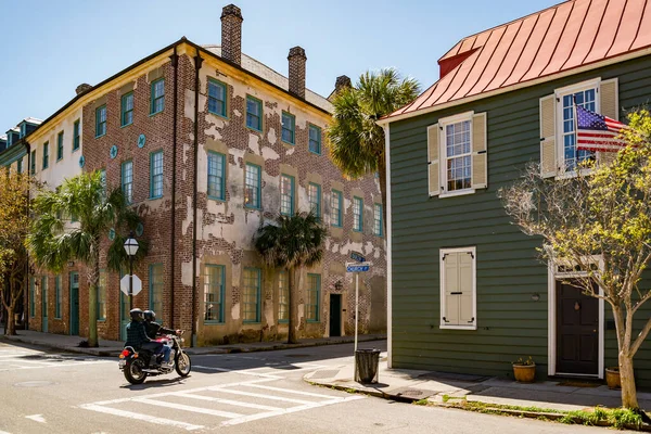 Charleston Februari 2019 Historisch Centrum Gekleurde Gebouwen Charleston South Carolina — Stockfoto