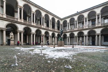 Milano, İtalya pinacoteca brera'nın inşa görünümünü