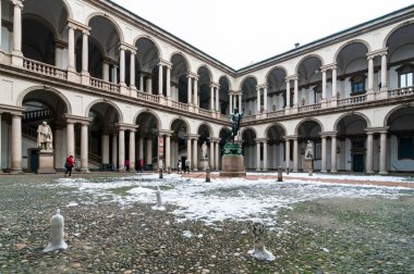 Milano, İtalya pinacoteca brera'nın inşa görünümünü