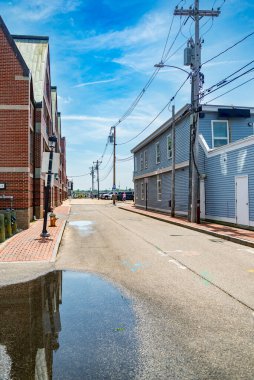 Eski Liman Bölgesi. 19. yüzyıl tuğla binaları bu tarihi bölgenin sokaklarını kaplıyor. Portland, Ben.