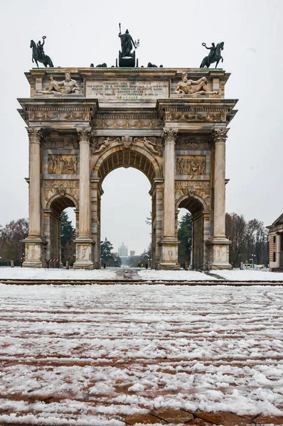 Vista Dell Arco Della Pace Aroc Della Pace Milano — Foto Stock