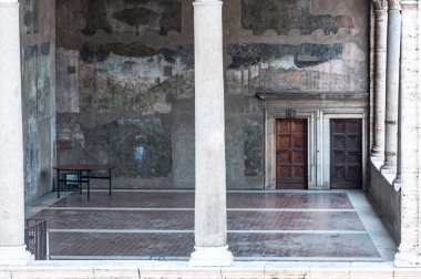 İtalya, Roma 'daki Trajan Pazarı Mercati Traianei' nin detayları