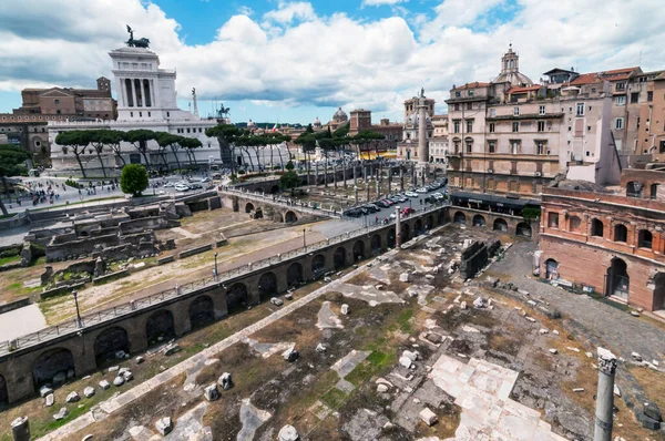 Vista Fórum Romano Perto Coliseu Roma Itália — Fotografia de Stock