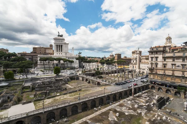 View of roman forum in near the Colosseum in Roma, Italy — стокове фото