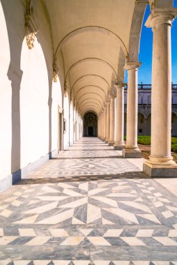 Napoli Campania İtalya. St. Martin 'in Certosa di San Martino Charterhouse, Napoli, İtalya' da bulunan eski bir manastır kompleksi.