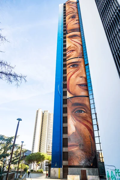 Napoli Italien December 2021 Mural Konstnären Jorit Adoch Som Representerar — Stockfoto