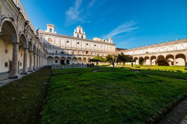 Napoli Campania İtalya. St. Martin 'in Certosa di San Martino Charterhouse, Napoli, İtalya' da bulunan eski bir manastır kompleksi.