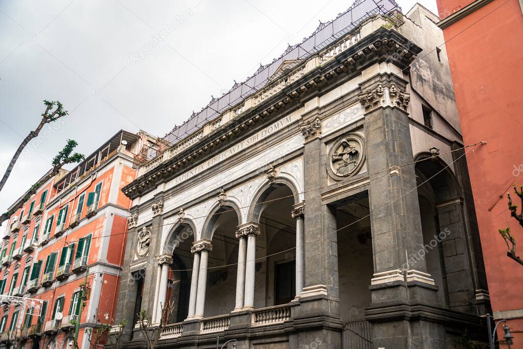 15th century church of Santa Maria Della Sapienza in Constantinopoli street in Naples, Italy
