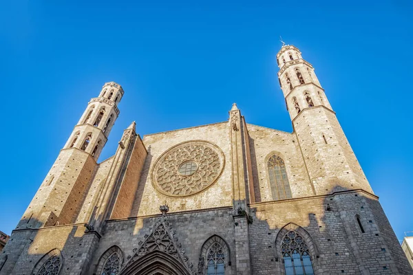 Gotik Katedral Santa Maria Del Mar Barselona Spanya Nın Tarihi — Stok fotoğraf