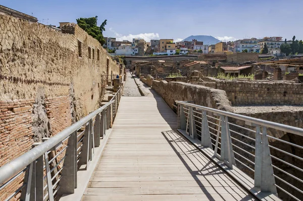 Uitzicht Opgraving Herculaneum Buurt Van Napels Italië — Stockfoto