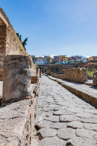 Uitzicht Opgraving Herculaneum Buurt Van Napels Italië — Stockfoto