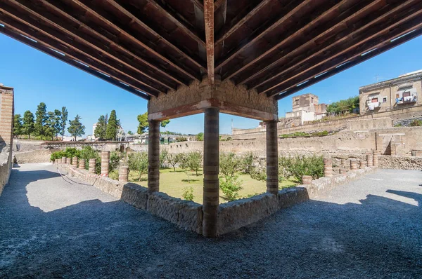 Uitzicht Opgraving Herculaneum Buurt Van Napels Italië — Stockfoto