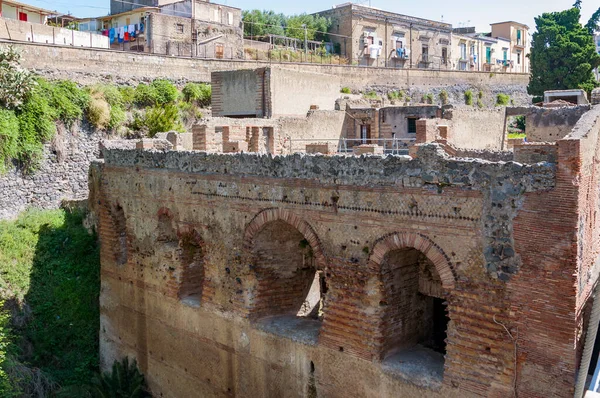 Vista Excavación Del Herculano Cerca Nápoles Italia — Foto de Stock