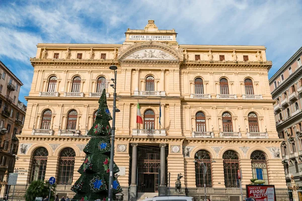 Naples Włochy Grudzień 2019 Palazzo Della Borsa Siedziba Izby Przemysłowo — Zdjęcie stockowe