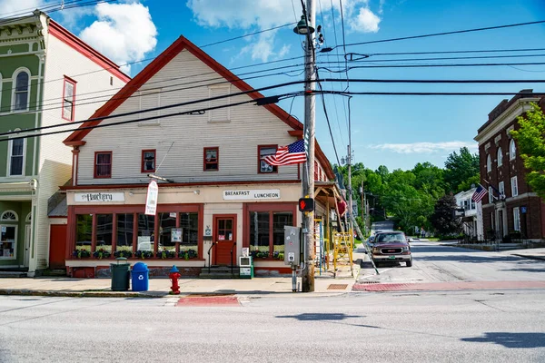 Ludlow Vermont Juni 2019 Arkitektur Den Lilla Staden Ludlow Vermont — Stockfoto