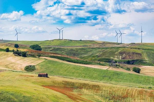 Gekleurde Landschap Zuid Italië Tijdens Lentetijd — Stockfoto